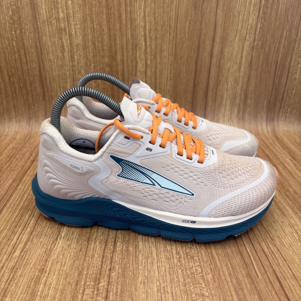 Altra Torin 5 Running Shoes Womens 7.5 Peach Orange Blue AL0A547X681 Zero Drop